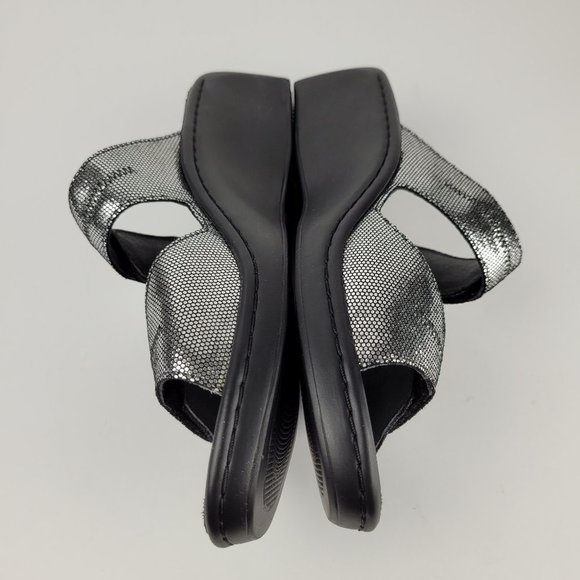 Mephisto Mobils Paula Metallic Silver Two Strap Wedge Sandal EU 40/US 10 - Picture 4 of 8